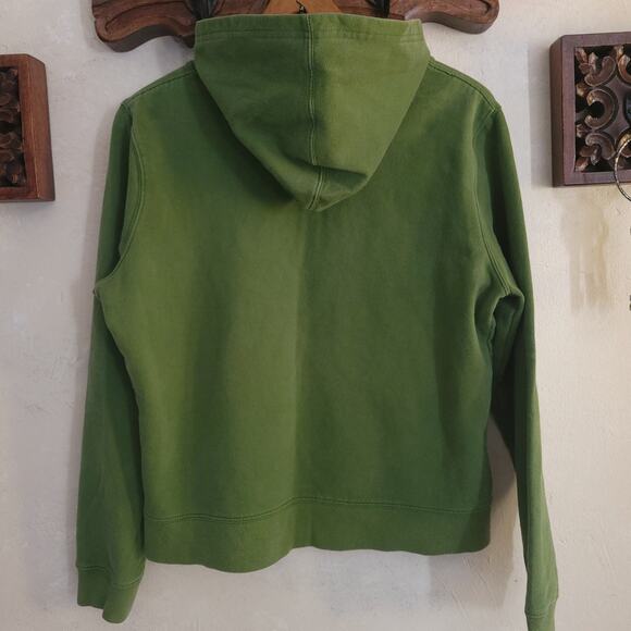 VTG GAP 2000s Womens Classic Brand Logo Spell Out Cropped Hoodie Green Navy✨️M - Picture 2 of 10